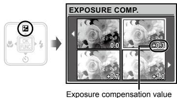 OLYMPUS FE-360 - Adjusting the brightness (Exposure compensation) - 1
