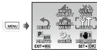 OLYMPUS FE-360 - Press the MENU button, and press 2 to select [YT SETUP]. - 1