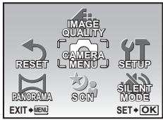 OLYMPUS Μ 1030SW - Press MENU to display the top menu. Select [CAMERA MENU] and press OK FUNG to confirm your selection. - 1