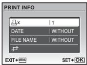 OLYMPUS Μ 1030SW - Setting the number of prints and data to be printed - 1