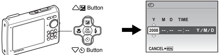 OLYMPUS Μ 1030SW - a. Press the △ button and the ▽ button to select [Y]. - 1