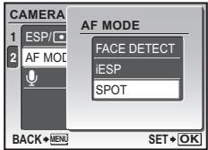 OLYMPUS Μ 1030SW - Use the arrow pad △▽ to select [FACE DETECT], [iESP] or [SPOT], and press OK FUNG. - 1