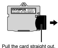 OLYMPUS Μ 1060 - To remove the microSD card - 1