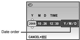 OLYMPUS Μ 1060 - To select the date and time display order - 1