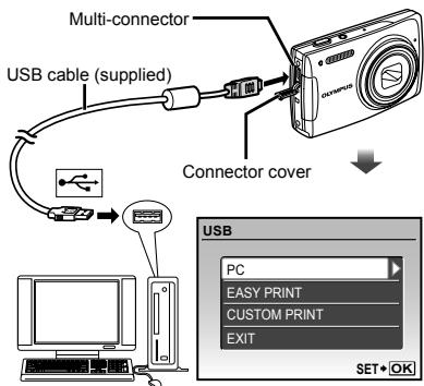 OLYMPUS Μ 1060 - Connect the camera to a computer. - 1