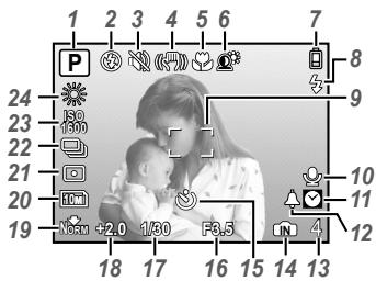 OLYMPUS Μ 1060 - Shooting mode display - 1