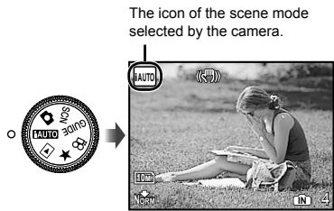 OLYMPUS Μ 1060 - Set the mode dial to AUTO. - 1