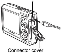 OLYMPUS Μ 720SW - Connect the multi-connector on the camera to the USB port on the computer using the provided USB cable. - 2