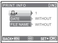 OLYMPUS Μ 720SW - Setting the number of prints and data to be printed - 1