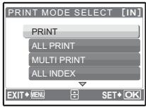 OLYMPUS Μ 720SW - In the [PRINT MODE SELECT] screen, press MENU button. - 1