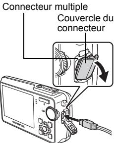 OLYMPUS µ 760 - Connectez le connecteur multiple de l'appareil photo au port USB de l'ordinateur à l'aide du câble USB fourni. - 1