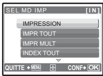 OLYMPUS µ 760 - Dans l'écran [SEL MD IMP], appuyez sur MENU. - 1