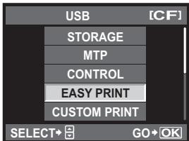 USB [CF] STORAGE MTP CONTROL EASY PRINT CUSTOM PRINT SELECT→ G O→ OK