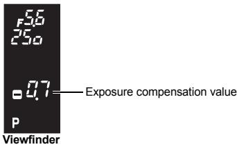 56 250 -0.7 P Viewfinder — Exposure compensation value