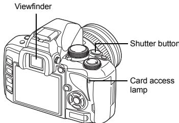 Viewfinder Shutter button Card access lamp
