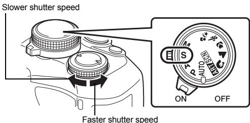 Slower shutter speed Faster shutter speed ON OFF