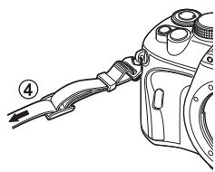 OLYMPUS E-450 - Attaching the strap - 3