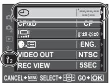 CP/XP CP ±0 ±0 ENG. VIDEO OUT NTSC REC VIEW 5SEC CANCEL→MENU SELECT→GO→OK