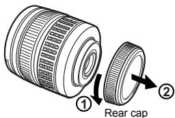 ① Rear cap ②