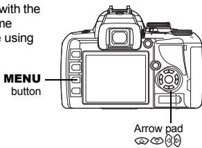 with the using MENU button Arrow pad
