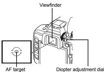 Viewfinder AF target Diopter adjustment dial