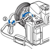 OLYMPUS E-620 - Attaching the strap - 2