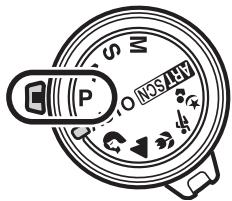 OLYMPUS E-620 - Set the mode dial to P. - 1