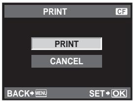 OLYMPUS E-620 - Once you have set the pictures for printing and printing data, select [PRINT], then press the  button. - 1