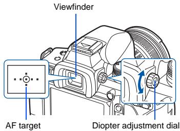 OLYMPUS E-620 - Adjusting the viewfinder's diopter - 1