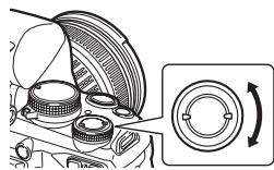 OLYMPUS E-620 - Set the mode dial to M and turn the control dial to set the value. - 3