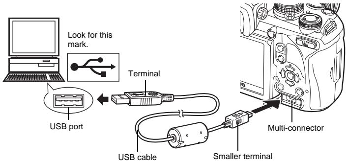 OLYMPUS E-620 - Connecting the camera to a computer - 1