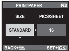 OLYMPUS E-620 - Setting the print paper items - 2