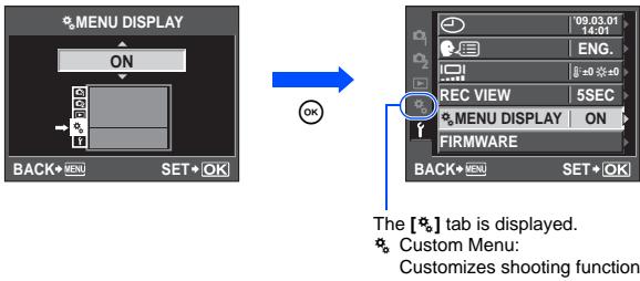 OLYMPUS E-620 - Use to select [ON], then press the OK button - 1