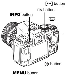 OLYMPUS E-620 - Press the [..] button. - 1
