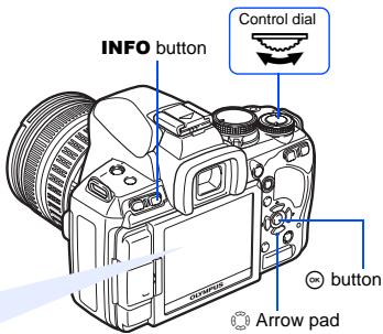 OLYMPUS E-620 - Press the INFO button to display the super control panel - 2