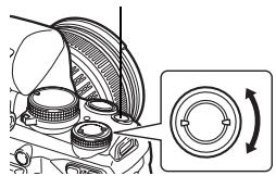 OLYMPUS E-620 - Set the mode dial to M and turn the control dial to set the value. - 2