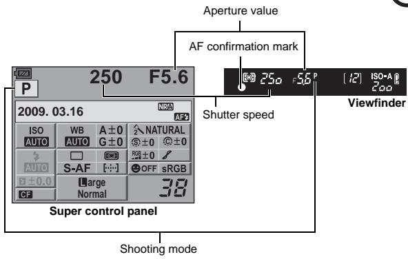 OLYMPUS E-620 - Set the mode dial to P. - 2