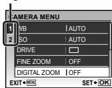 OLYMPUS STYLUS TOUGH 8000 - Use to select the desired Submenu 1, and press the button. - 1