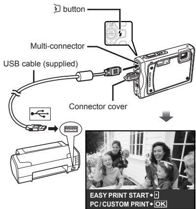 OLYMPUS STYLUS TOUGH 8000 - Turn on the printer, and then connect the printer and camera. - 1