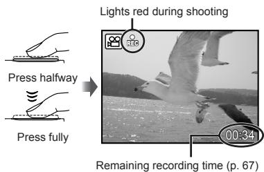 OLYMPUS STYLUS TOUGH 8000 - Press the shutter button halfway down to focus on the subject, and gently press the button all the way down to start recording. - 1