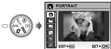 OLYMPUS STYLUS TOUGH 8000 - Set the mode dial to SCN. - 1