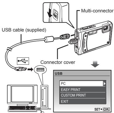 OLYMPUS STYLUS TOUGH 8000 - Connect the camera to a computer. - 1