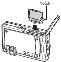 OLYMPUS STYLUS TOUGH 8000 - Insert the microSD Attachment into the camera. - 1