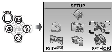 OLYMPUS STYLUS TOUGH 8000 - Press the MENU button, and press to select [ ] (SETUP). - 1
