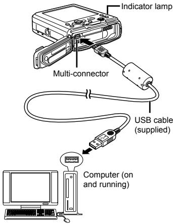 OLYMPUS Μ TOUGH-6020 - Connect the camera to the computer. - 1