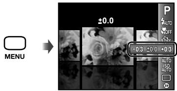 OLYMPUS Μ TOUGH-6020 - Select the exposure compensation option in the shooting function menu. - 1