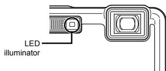 OLYMPUS Μ TOUGH-6020 - Press and hold down until the LED illuminator lights up. - 1