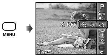 OLYMPUS Μ TOUGH-6020 - Select the self-timer option in the shooting function menu. - 1