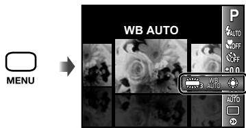 OLYMPUS Μ TOUGH-6020 - Select the white balance option in the shooting function menu. - 1