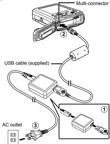 OLYMPUS Μ TOUGH-6020 - Example: AC adapter with an AC cable - 1